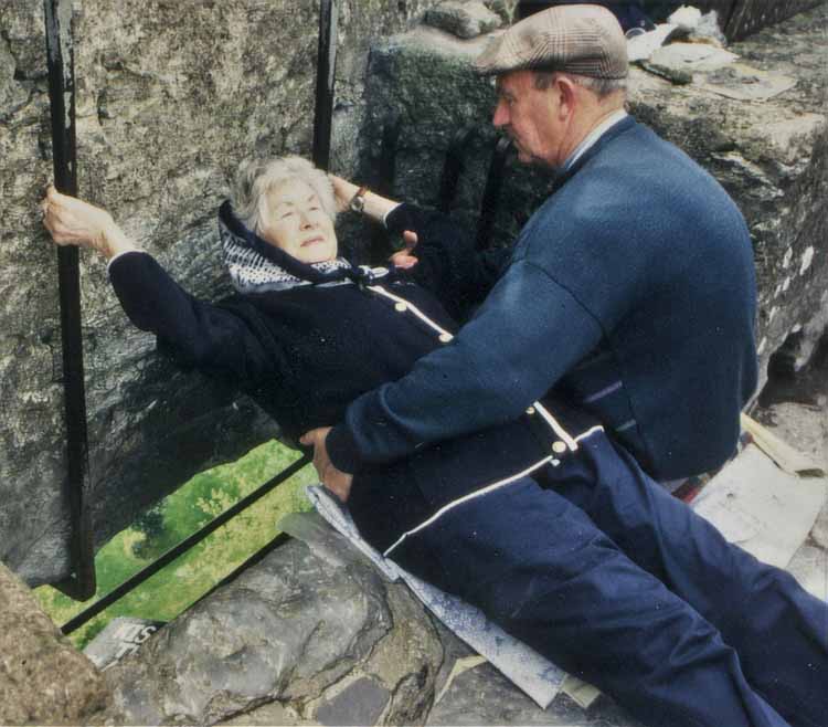 kissing blarney stone